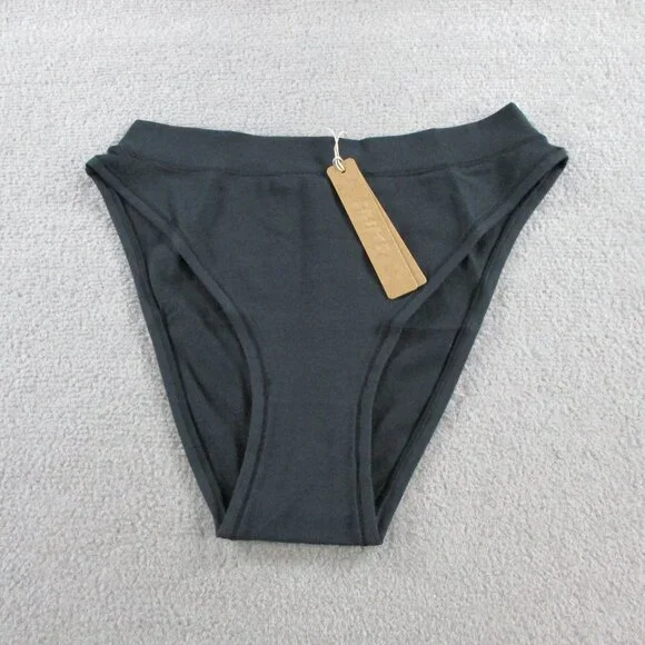 NWT SKIMS Cotton Jersey Cheeky Tanga Underwear Womens Small Soot Black - Picture 3 of 8